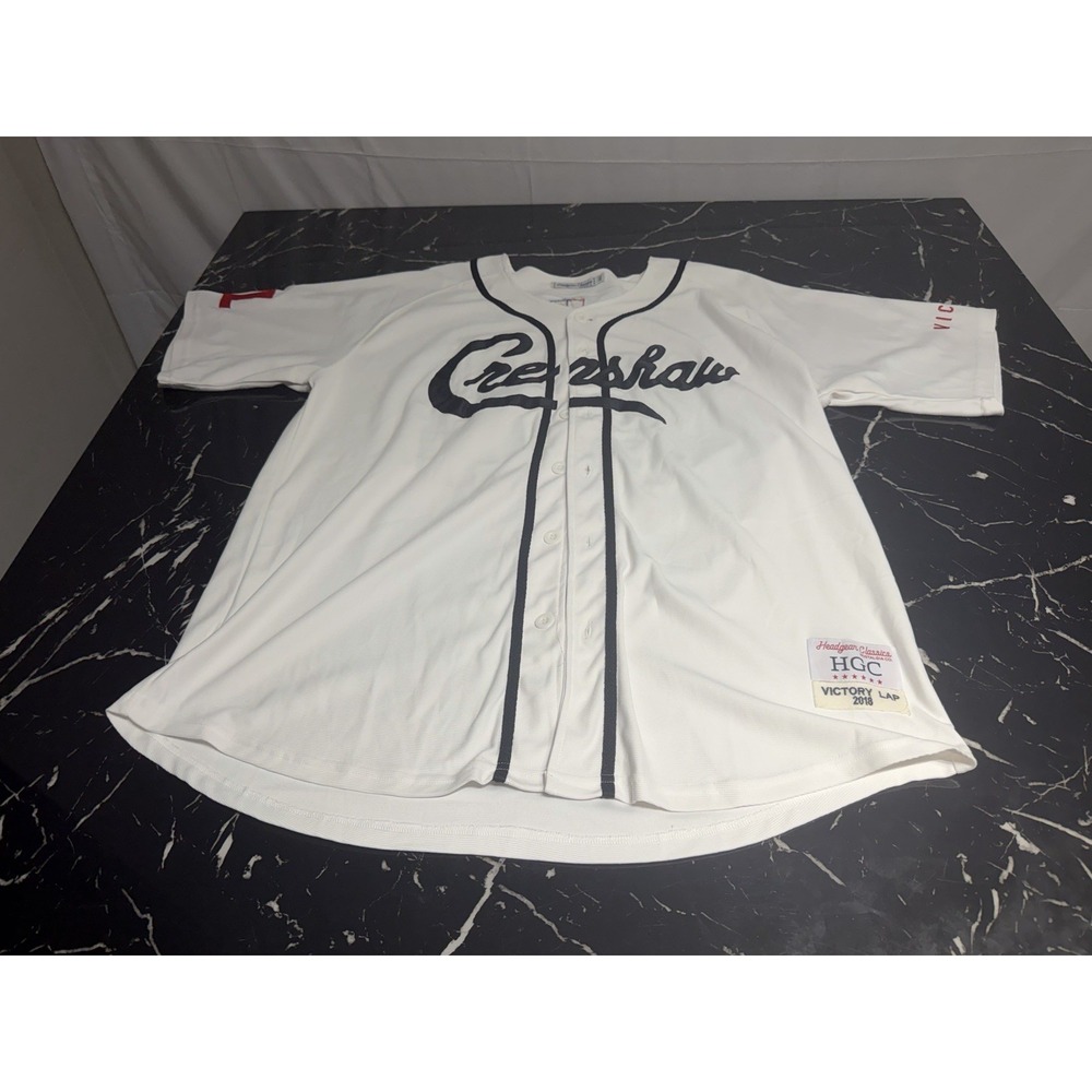 HEADGEAR CLASSICS NIPSEY HUSSLE VICTORY LAP CRENSHAW BASEBALL JERSEY WHITE S 3XL